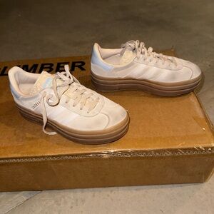 Adidas kids Cream and Brown Sneakers